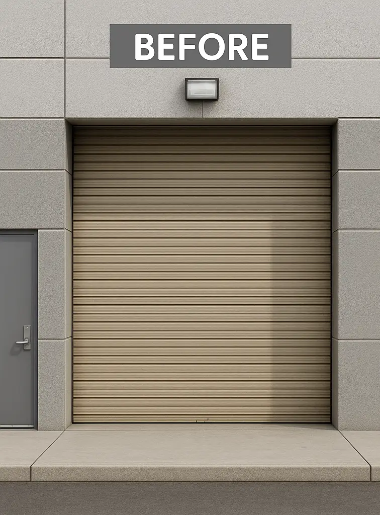 Damaged garage door 